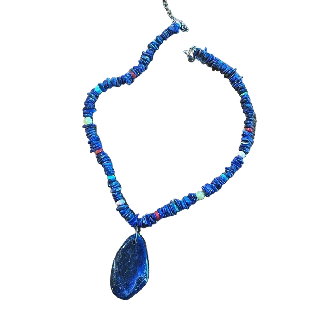 Lapis gemstone necklace